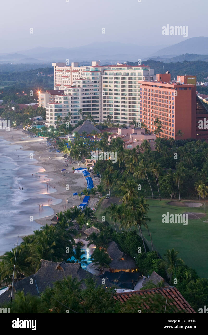 Mexiko Pazifikküste, Guerrero, Ixtapa/Zihuatanejo, Ixtapa Hotels an der Playa del Palmar Stockfoto
