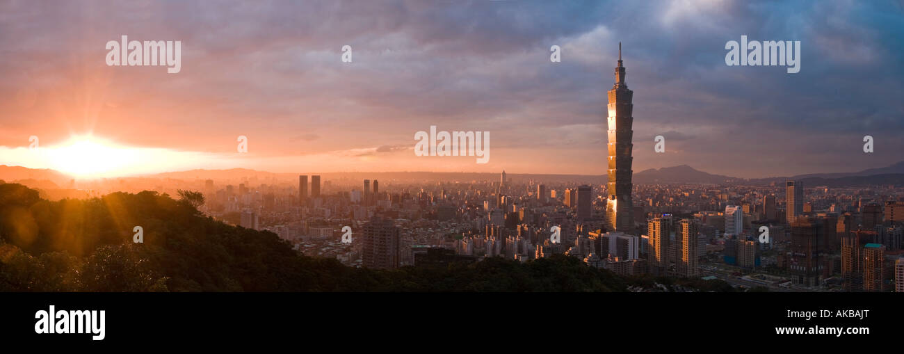 Panoramablick von Taipei 101, Taipei, Taiwan Stockfoto