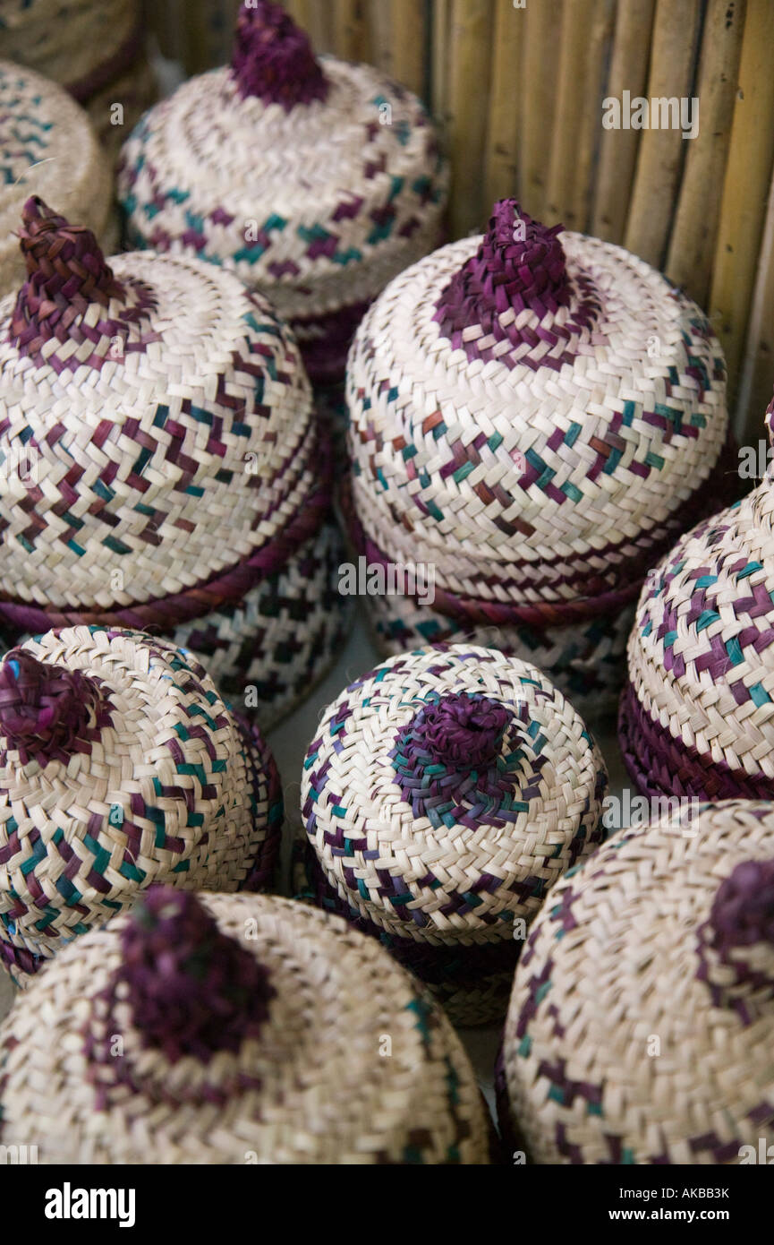 Bahrain, Al Jasra, Al Jasra Handwerkszentrum, Weidenkörbe Stockfoto