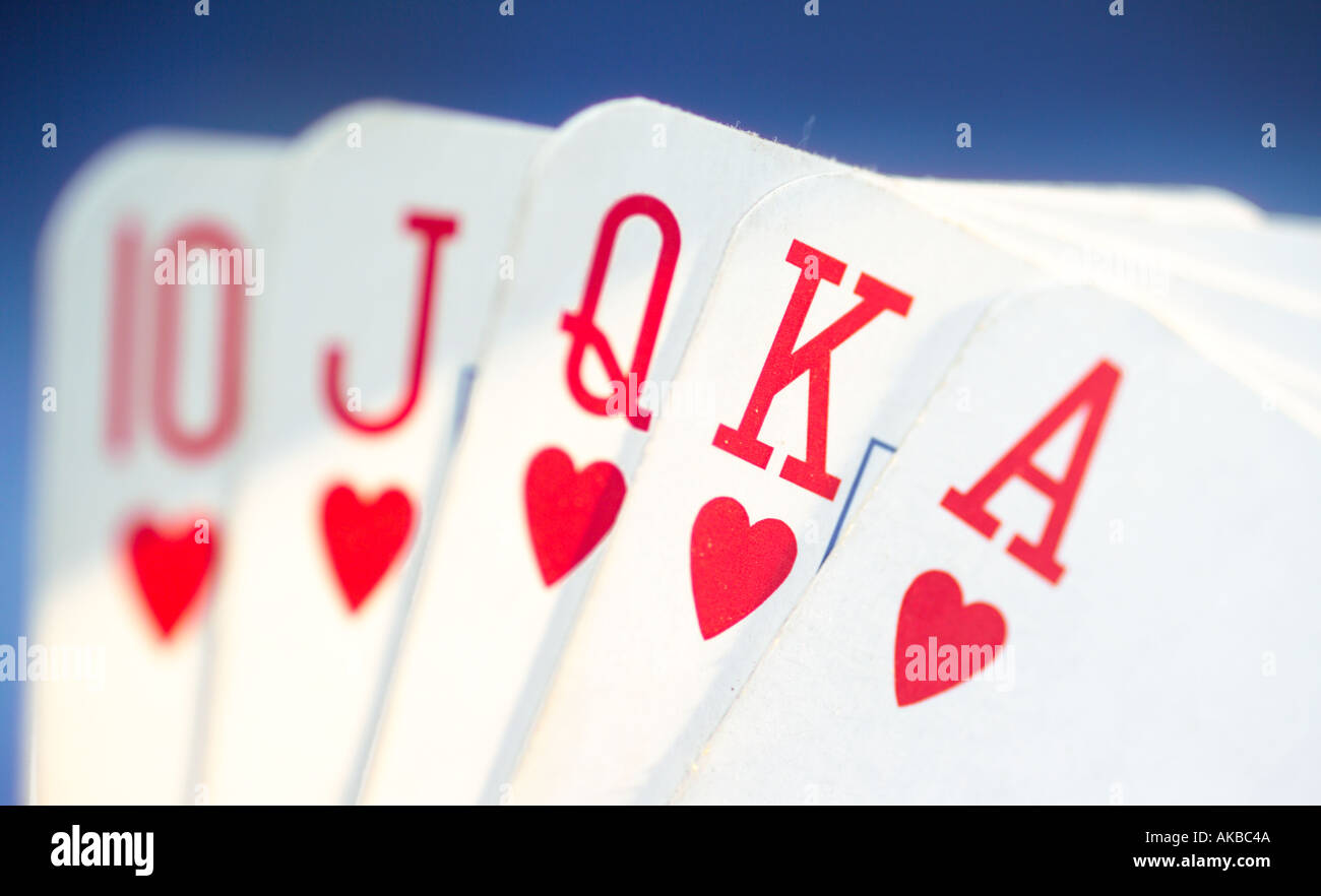 Full House Poker hand Stockfoto