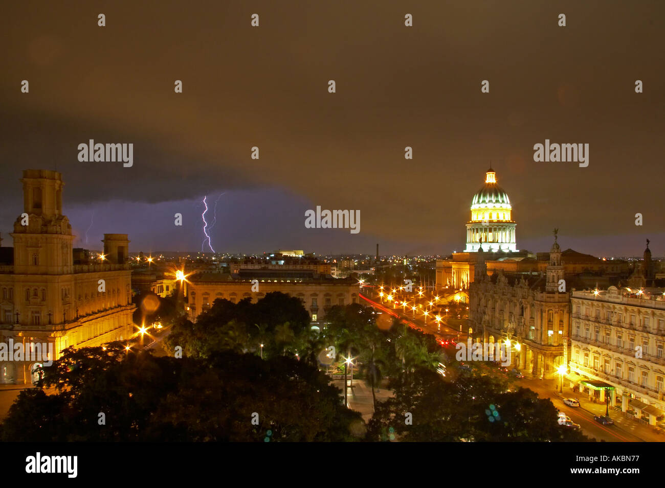 Tropensturm über Havana Habana Kuba Stockfoto