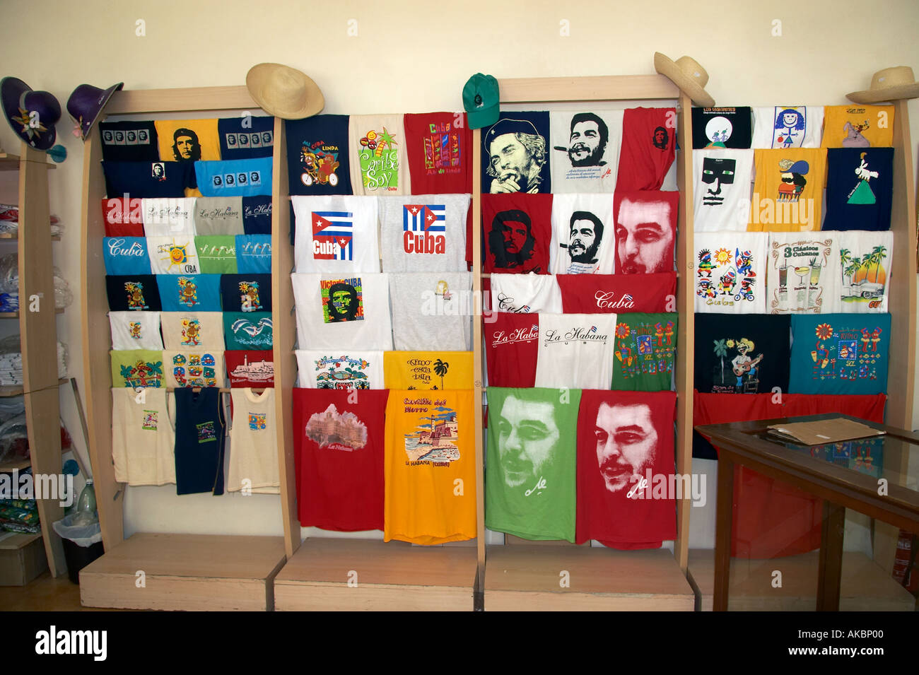 T Shirt Display Shop Havanna Kuba Stockfoto