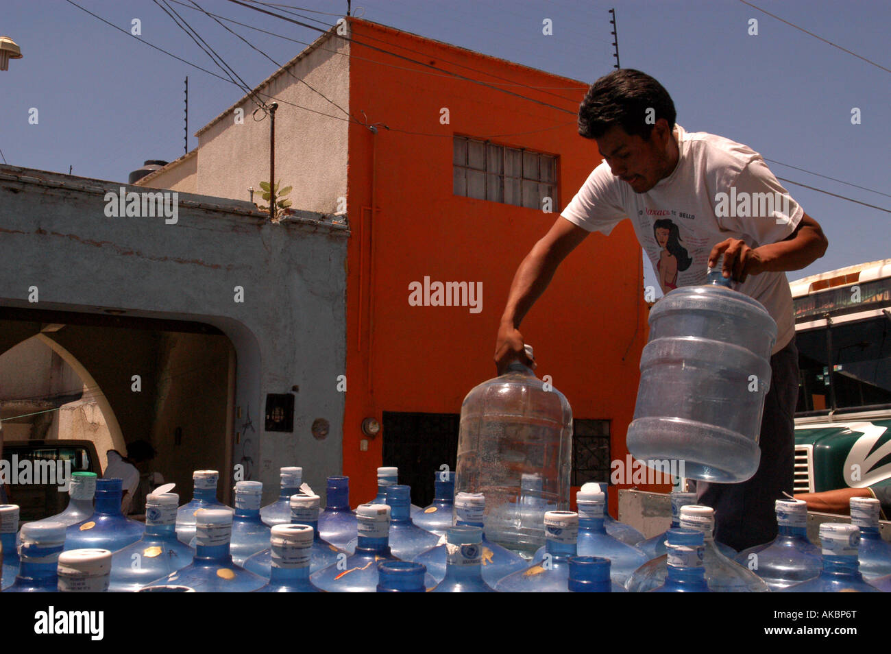 Arbeiter-Oaxaca-Stadt Mexiko Stockfoto