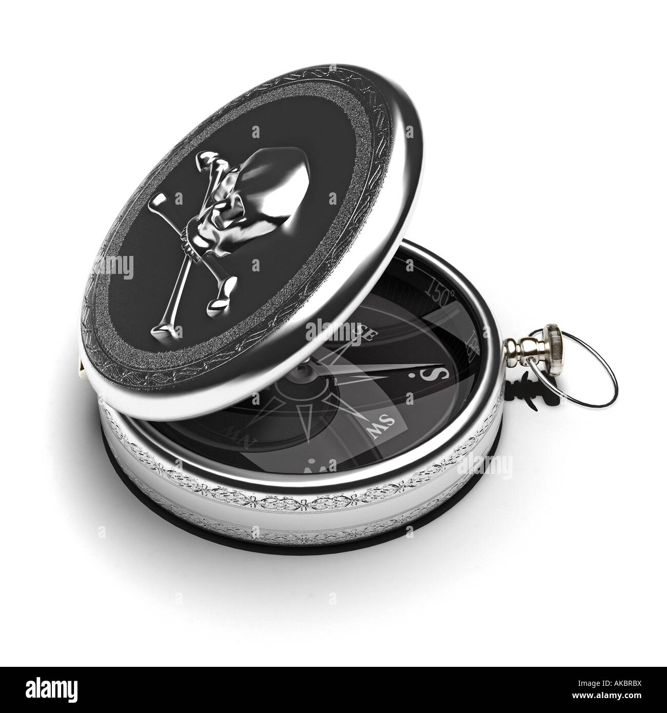 Ein Schones Silber Pirat Kompass Stockfotografie Alamy