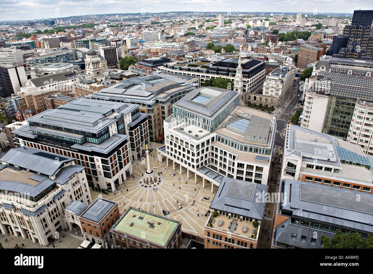 Paternoster Square, London, von der Spitze der St. Pauls cathedral Stockfoto