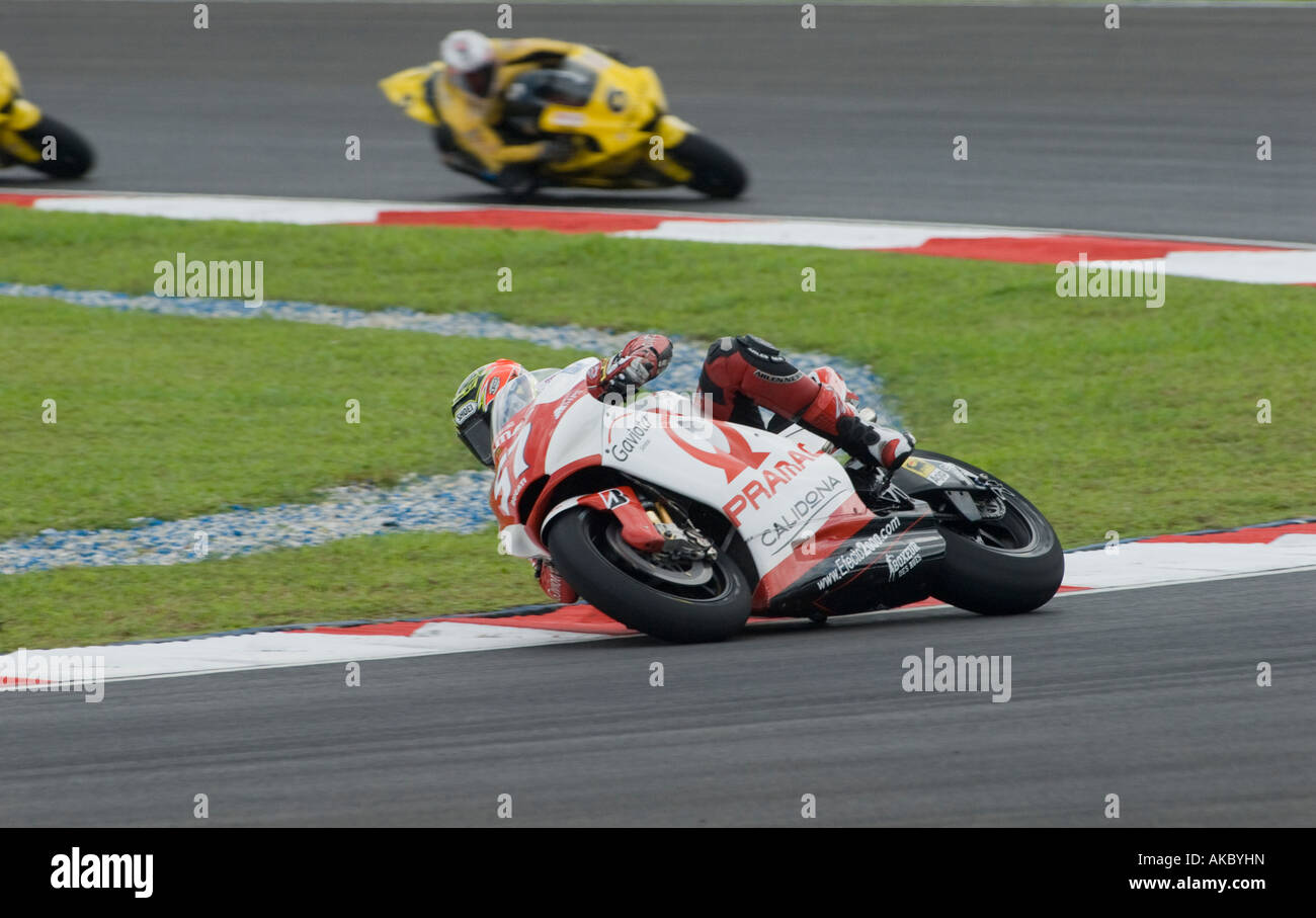 Britische Chaz Davies Pramac d Antin 2007 Polini Malaysian Motorrad-Grand-Prix Strecke in Sepang Malaysia Stockfoto