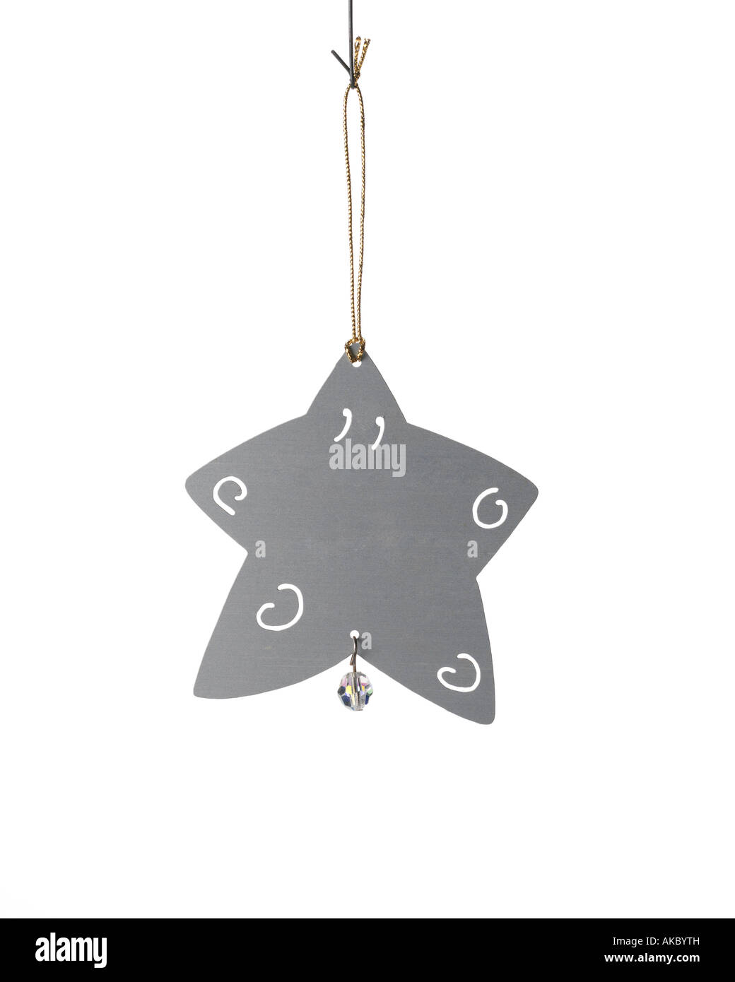 Weihnachtsdekoration Stern Ornament von Haken hängen Stockfoto