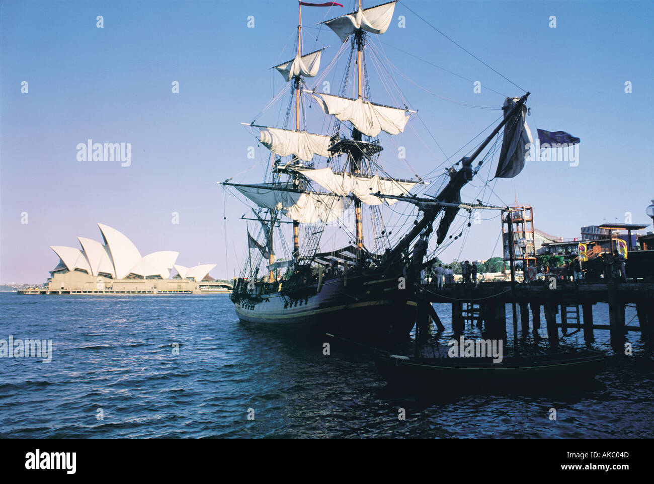 Großsegler im Hafen von Sydney Stockfoto
