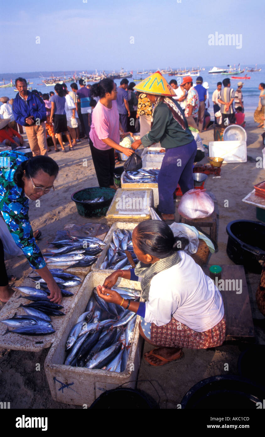 Fischmarkt in Jimbaran Strand Bali Stockfoto