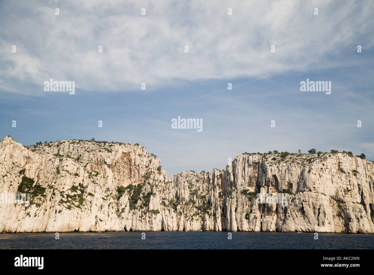 Große Felsen namens Calanques bei Cassis Provence Frankreich Stockfoto