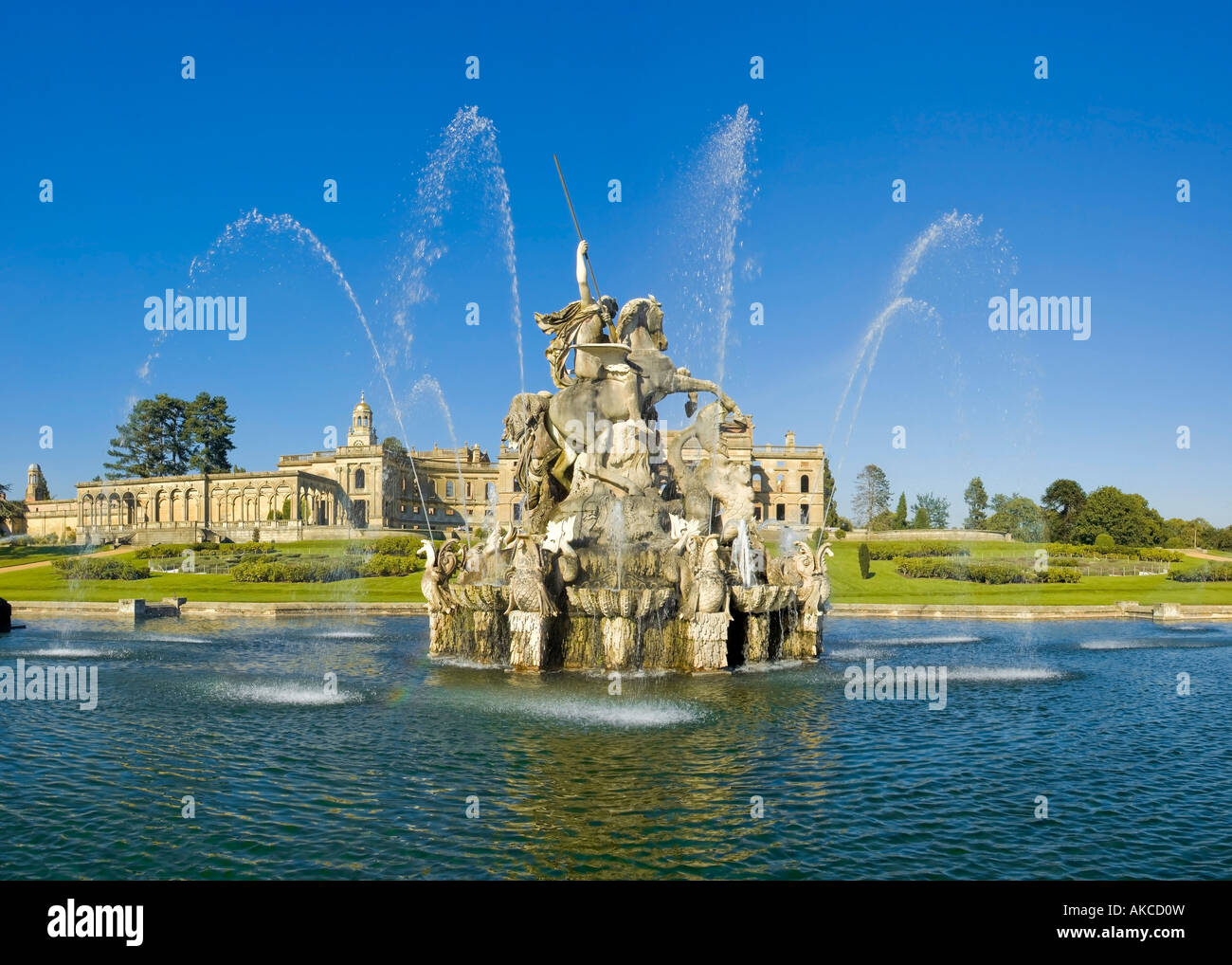 Witley Gericht Land Haus Worcestershire Midlands England Perseus und Andromeda Brunnen Stockfoto