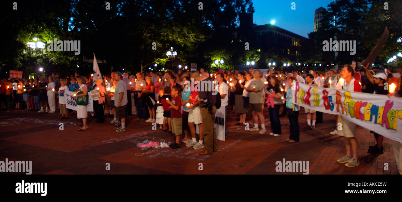 Friedens Vigil auf dem Campus der University of Michigan August 2007 Stockfoto