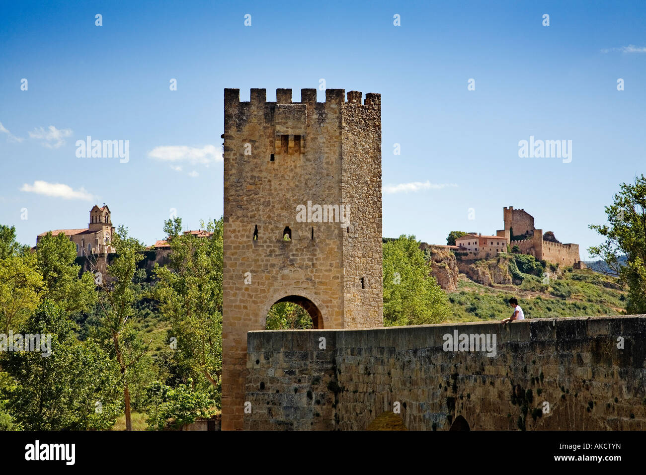 mittelalterliche Brücke des Frias Burgos Castilla Leon Spanien Stockfoto