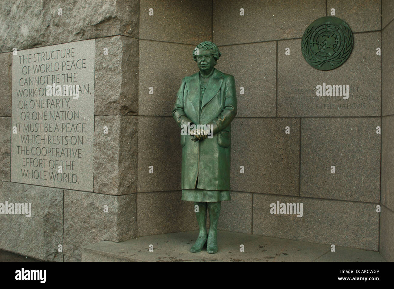 WASHINGTON DC STATUE VON ELEANOR ROOSEVELT FRANKLIN DELANO ROOSEVELT MEMORIAL FDR Stockfoto