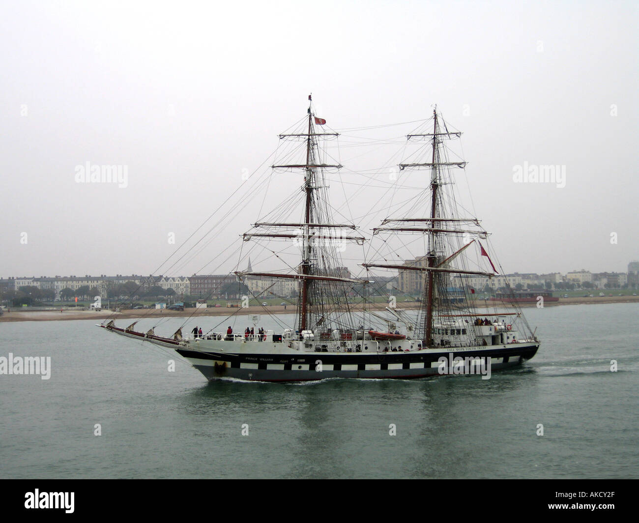 Prinz William Tall Ship aus Portsmouth Stockfoto