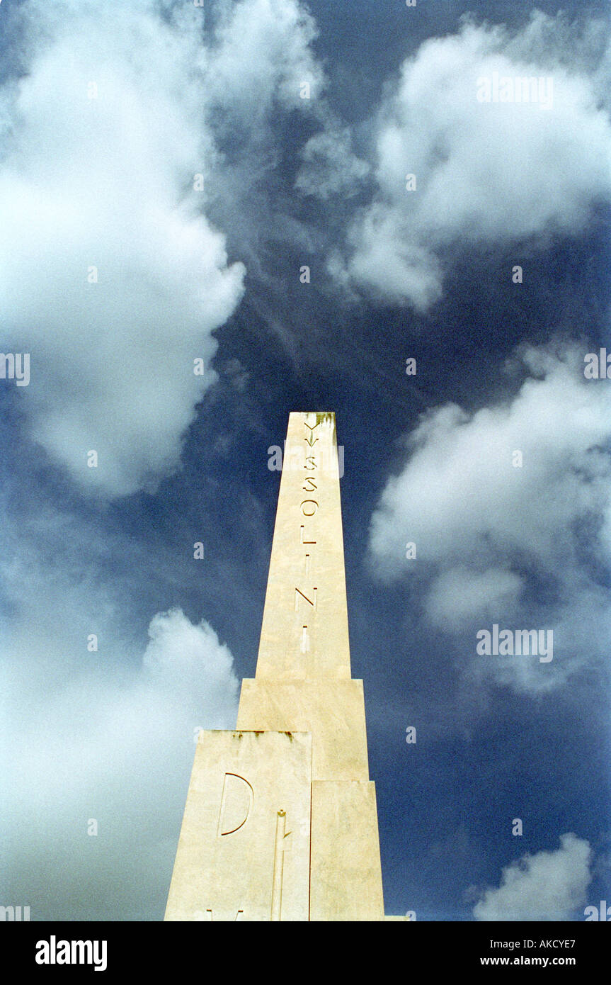 Mussolini-Obelisk-Denkmal an der Foro Italico in Rom Stockfoto