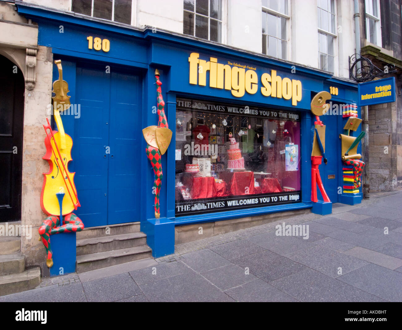 Das Edinburgh Festival Fringe Shop und Abendkasse, Schottland Stockfoto