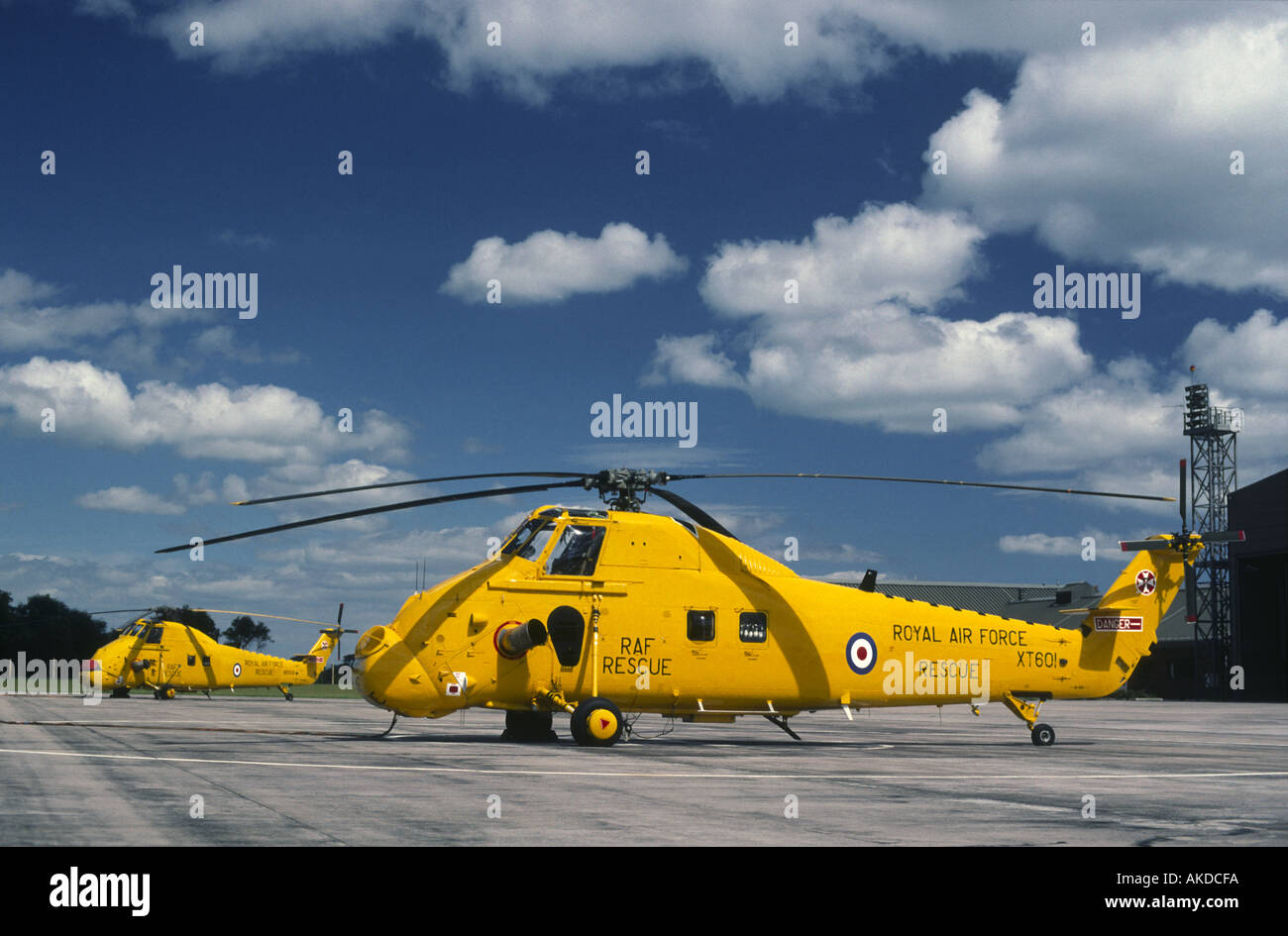 Westland Wessex SAR Hubschrauber, Suche und Rettung RAF Leuchars Fife Schottland UK GAV 1004 Stockfoto
