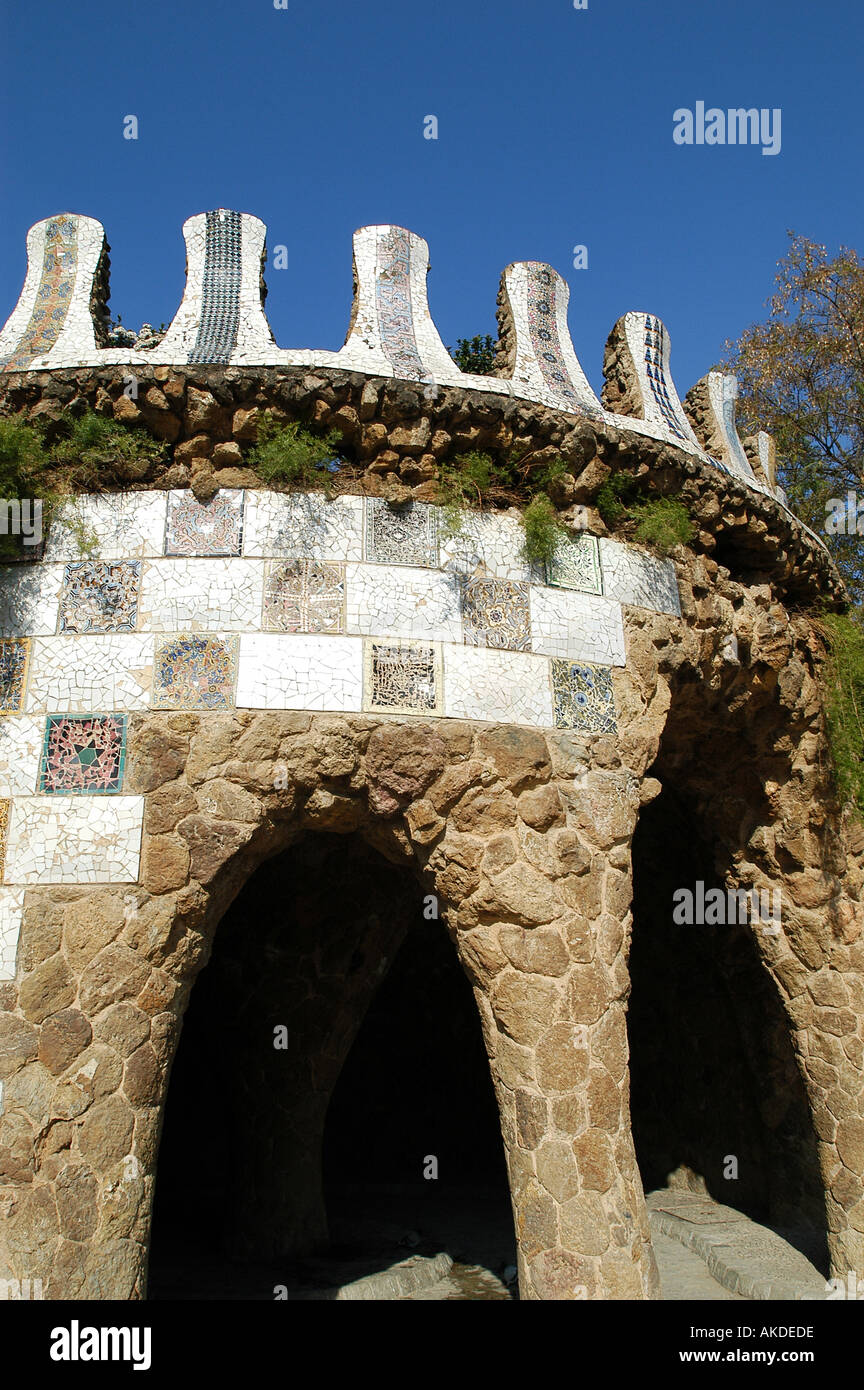 Parc Güell in Barcelona, Spanien. Stockfoto