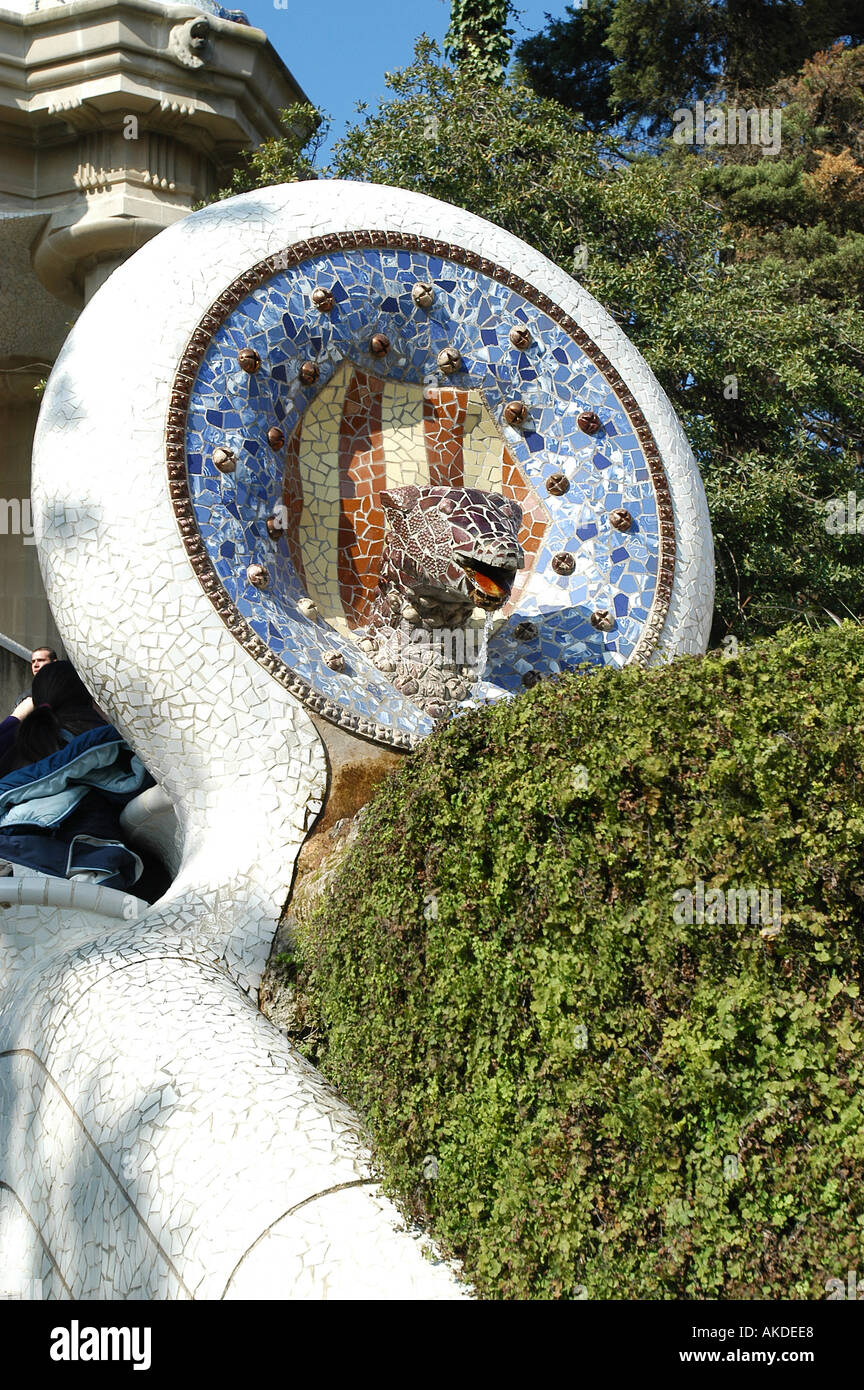 Parc Güell in Barcelona, Spanien. Stockfoto