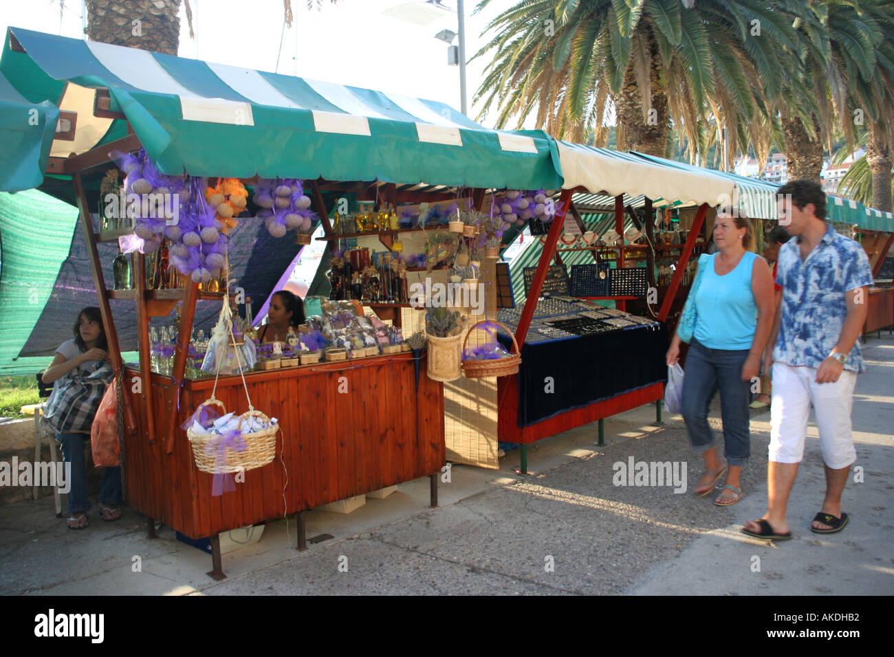 Lavendel, die bereit sind, auf dem Markt Hvar Stadt kaufen Stockfoto