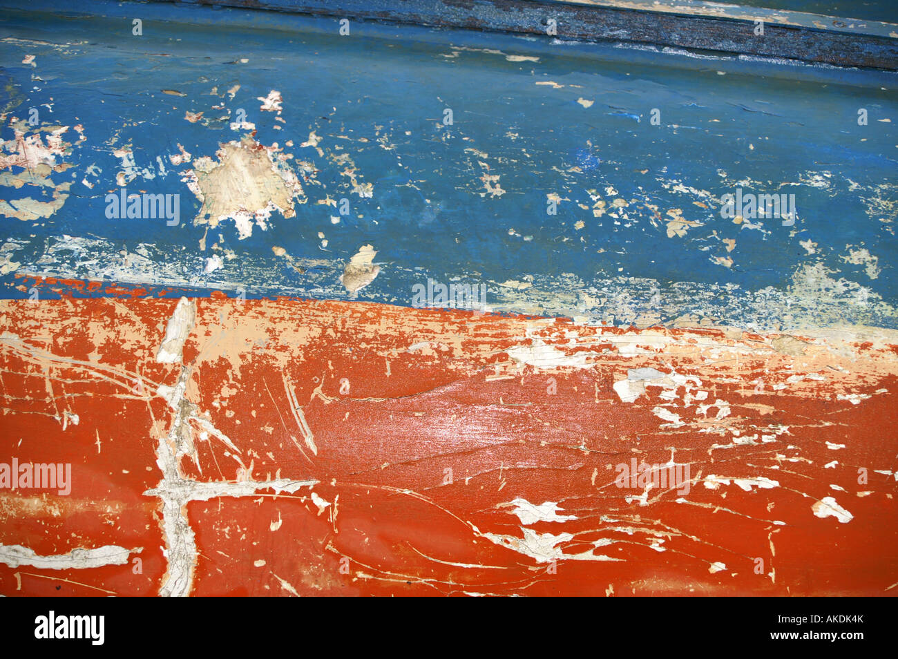 Detail der Verschleiß auf ein kleines Boot. Stockfoto