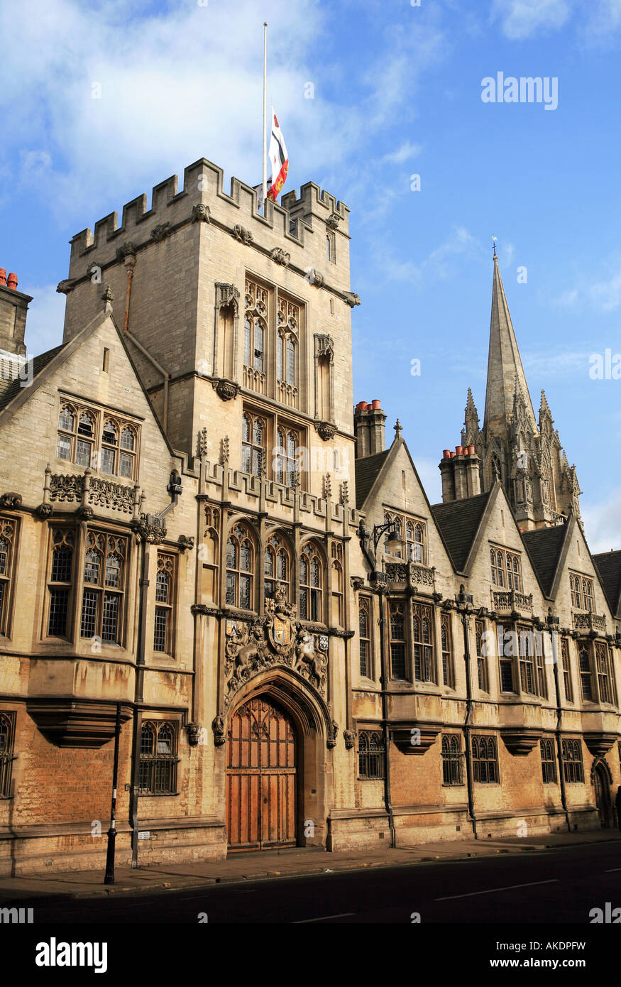 Ein Blick des Brasenose College in Oxford von der Stadt s High Street Stockfoto