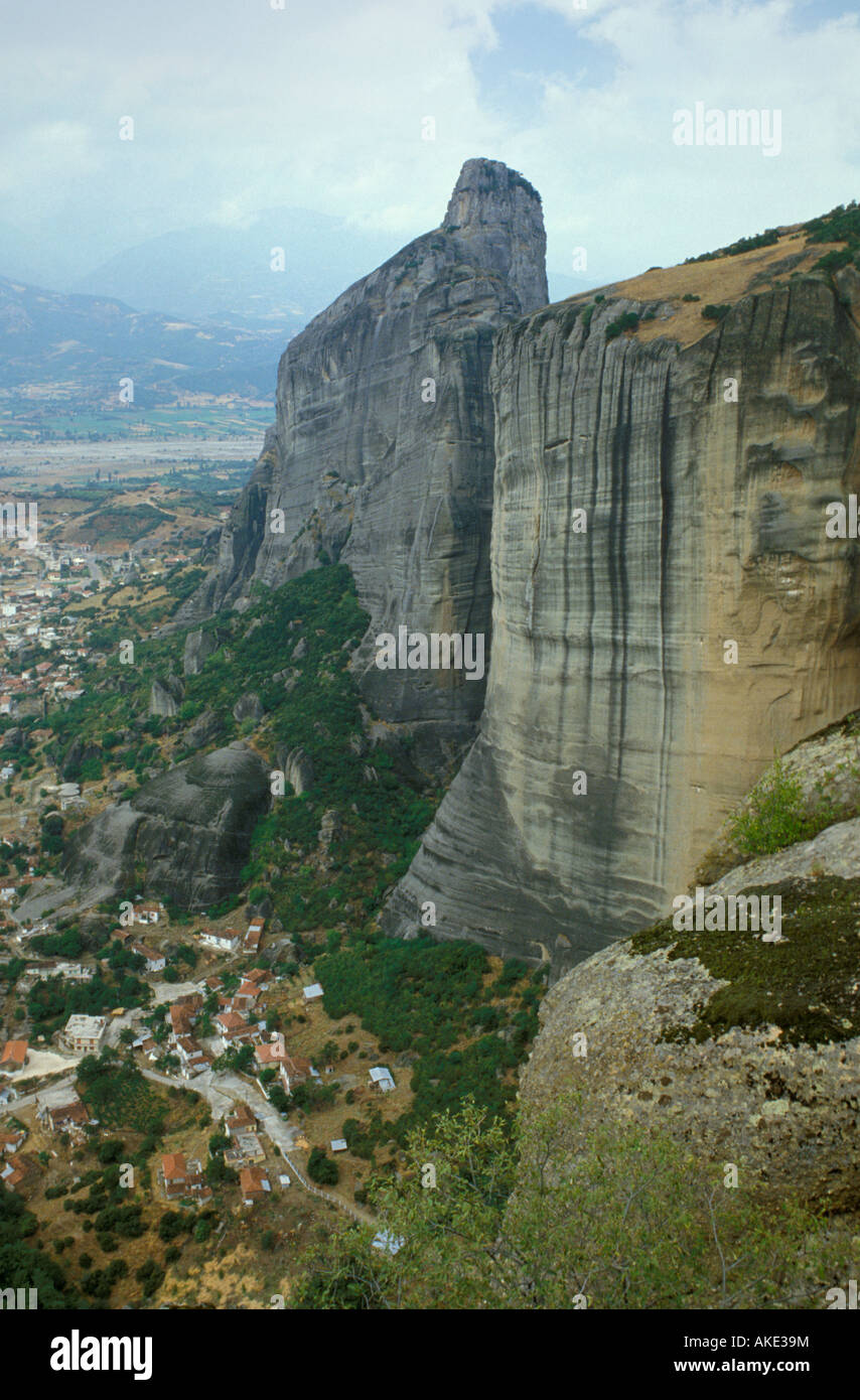 Blick von oben auf den Felsen, Kalambaka, Griechenland Stockfoto