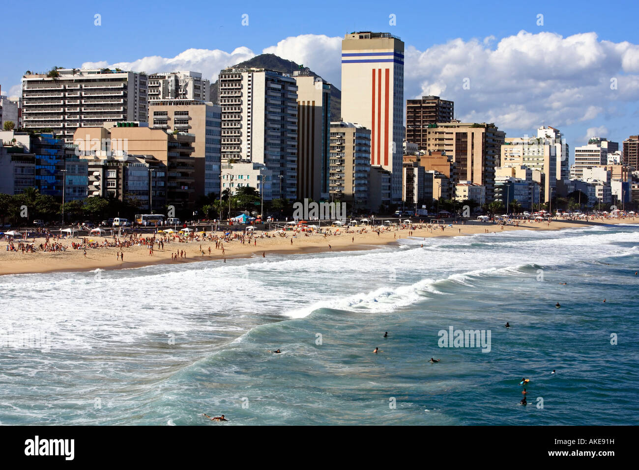 schöne Ipanema-Leblon-Strand in Rio De Janeiro Brasilien Stockfoto