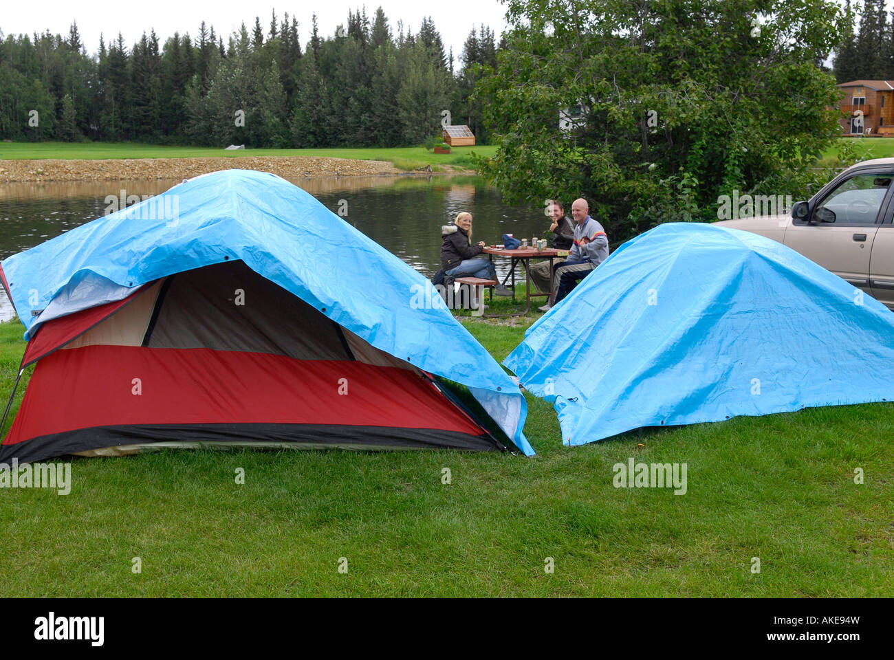 Campingplätze Camping AK Alaska in Fairbanks in Alaska Highway ALCAN Al können Stockfoto