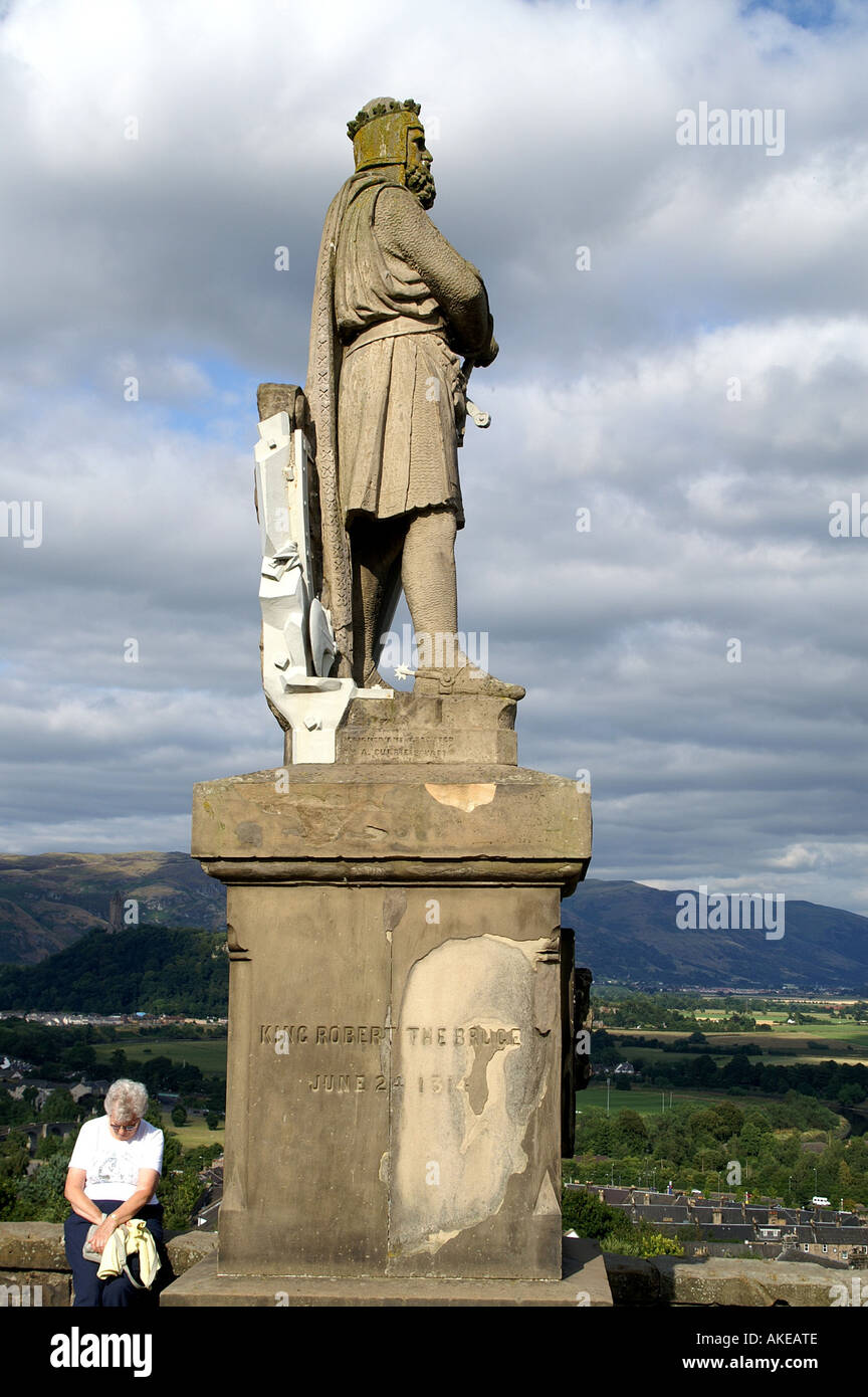 Statue von König Robert the Bruce außerhalb Stirling castle Stockfoto