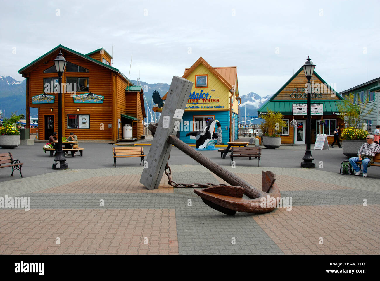 Memorial Anker gewidmet denen, die 27. März 1964 bei Erdbeben ums Leben gekommen Seward Alaska AK U S USA Kenai Stockfoto