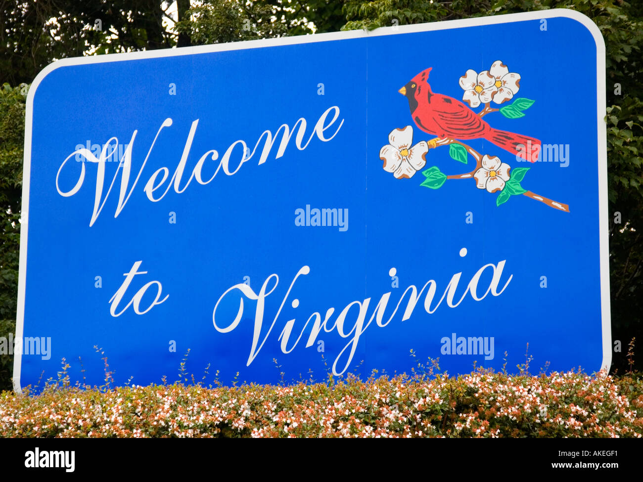 Stock Foto von Welcome to Sign Virginia USA Stockfoto
