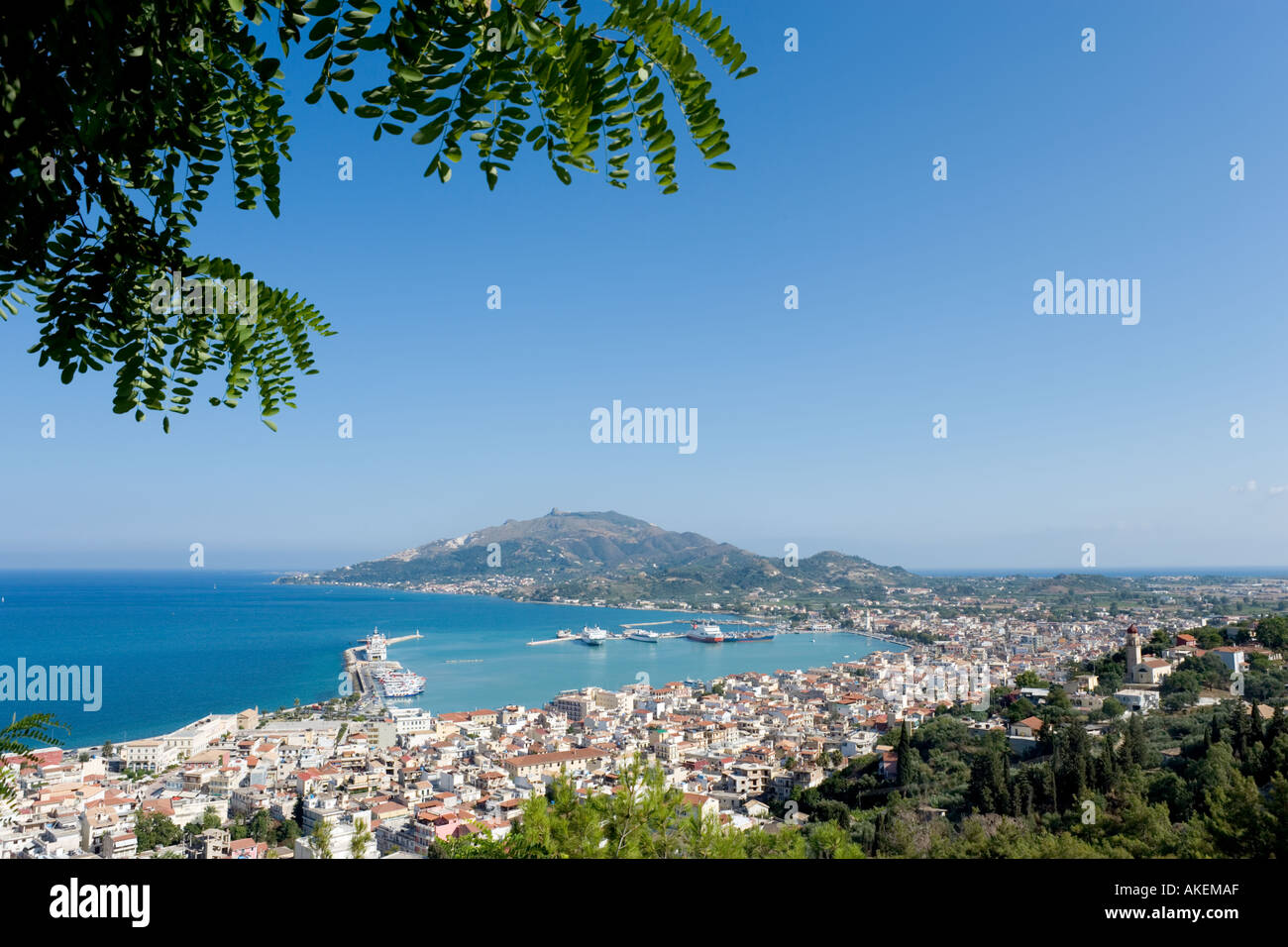 Panoramablick, Bochali, Zakynthos-Stadt, Zakynthos (Zante), Ionische Inseln, Griechenland Stockfoto