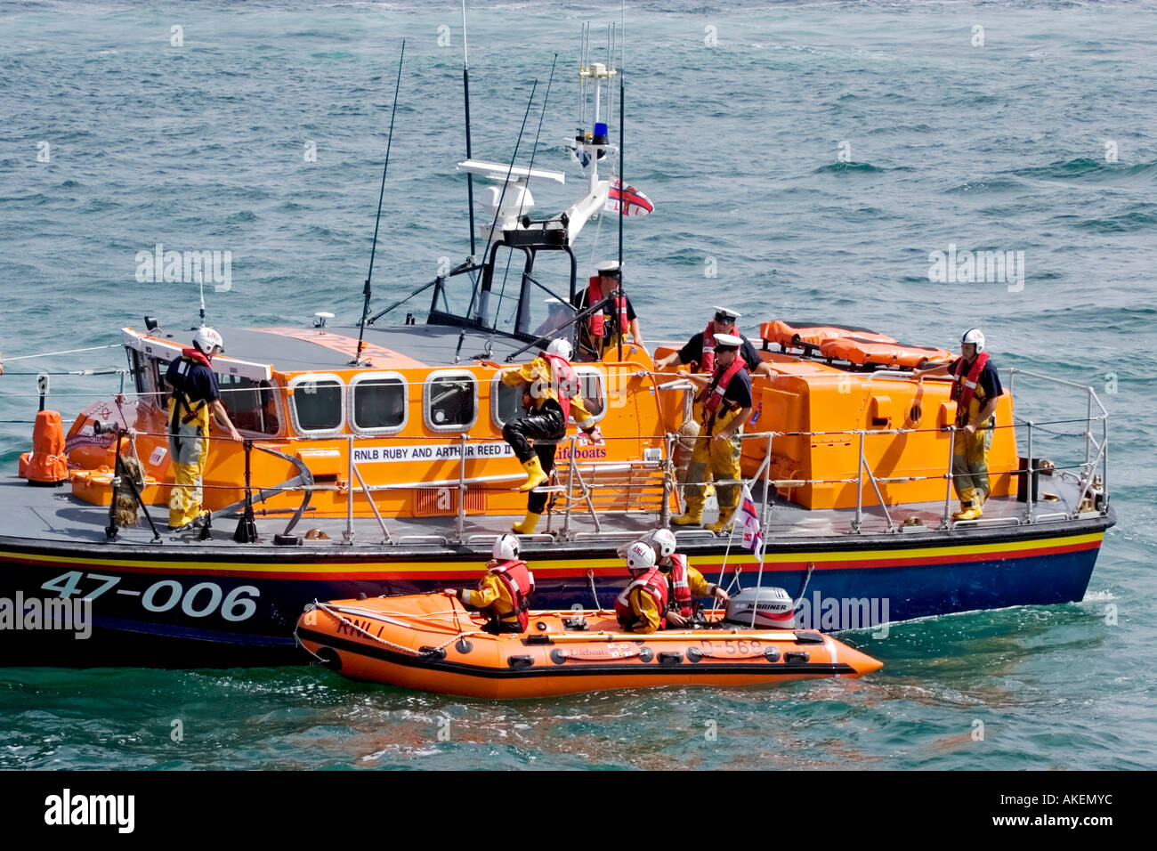 Cromer RNLI ILB ALB arbeiten Crew-Wechsel Stockfoto