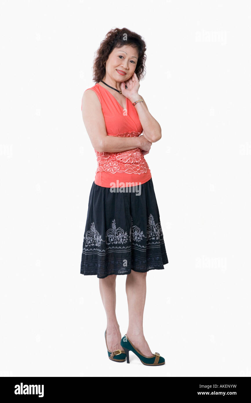 Portrait einer älteren Frau lächelnd Stockfoto