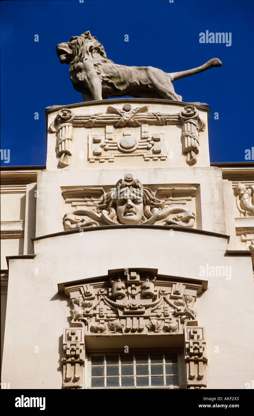 Lettland, Riga, Alberta Iela 4, klassischeBerliner, Lebedinskis-Haus (1904) von Michail Eisenstein Stockfoto