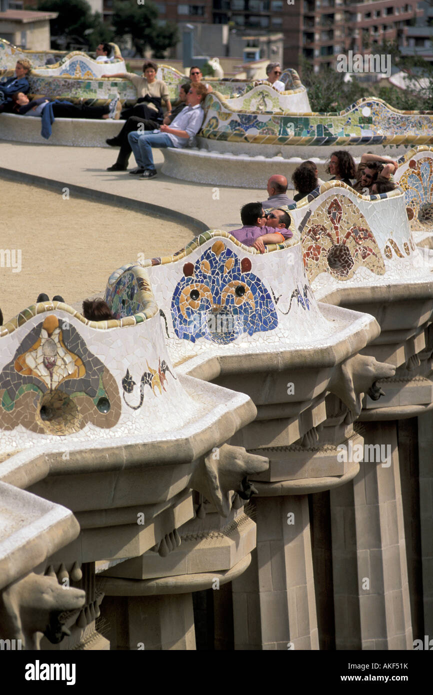 Parc Güell, Barcelona, Spanien Stockfoto