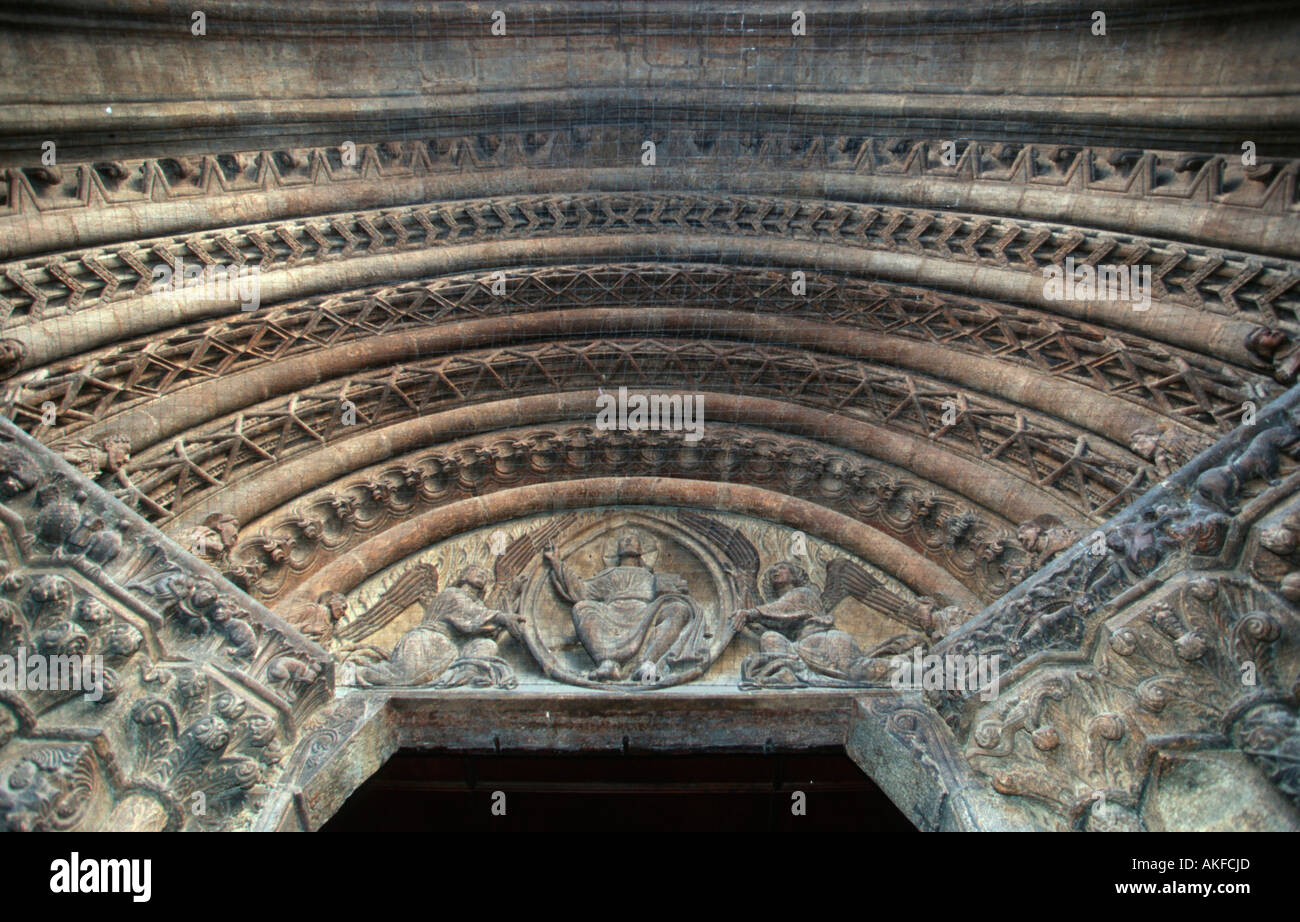 Wien i., Stephansdom, Detail Vom Riesentor (Romanisch, 13. JHK) eine der Westfassade. Stockfoto