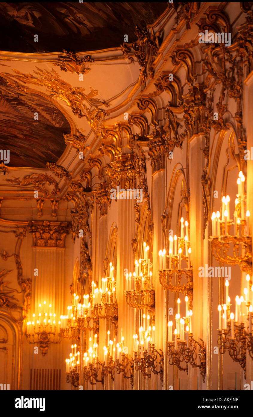 Schloss Schönbrunn, Grosse Galerie, der Rokoko-Festsaal Mit Deckenfresken von Gregorio Guglielmi Stockfoto