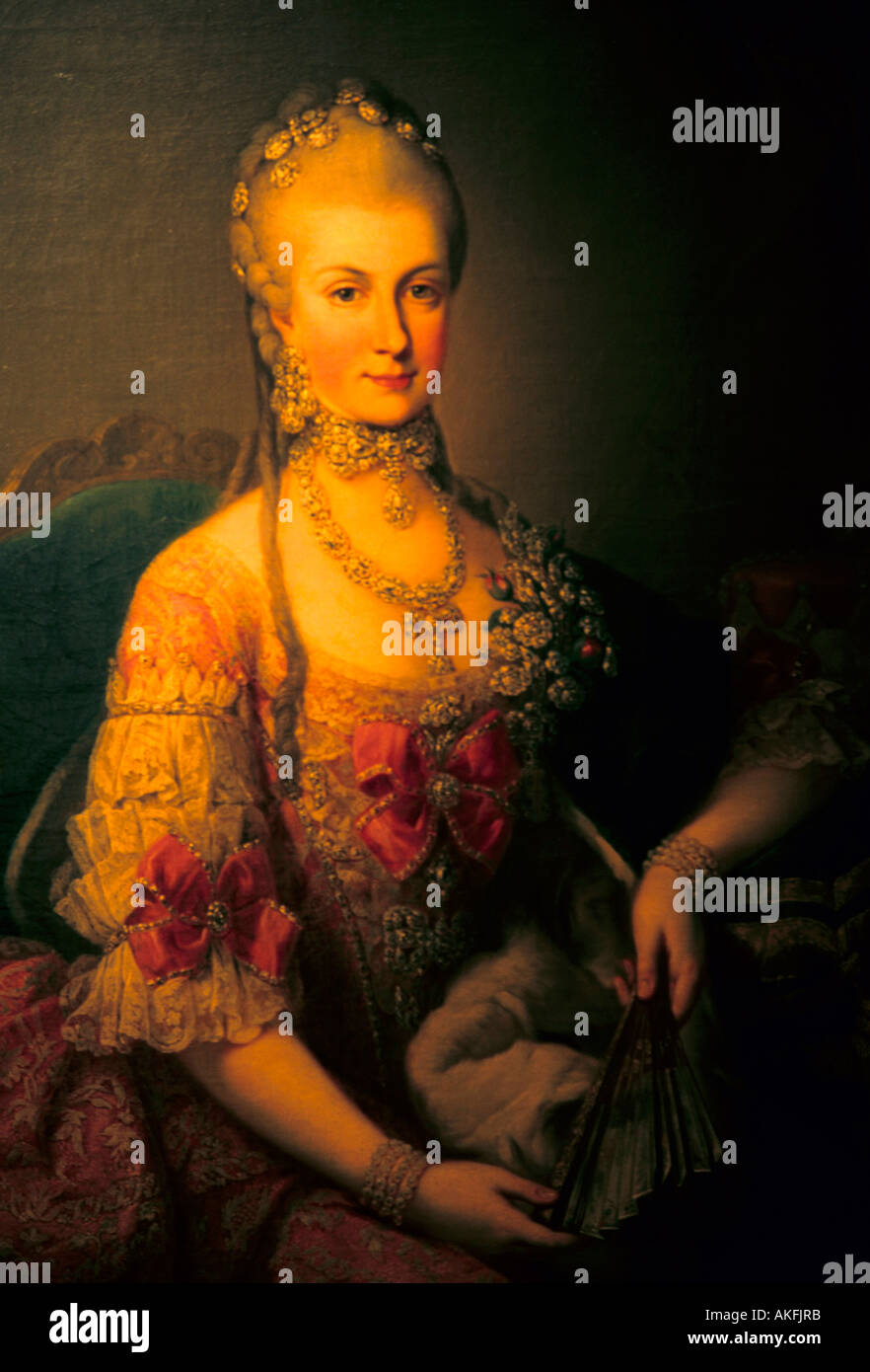 Schloss Schönbrunn, Kaiserapartements, Gemälde der Marie Antoinette von Habsburg-Lothringen Stockfoto