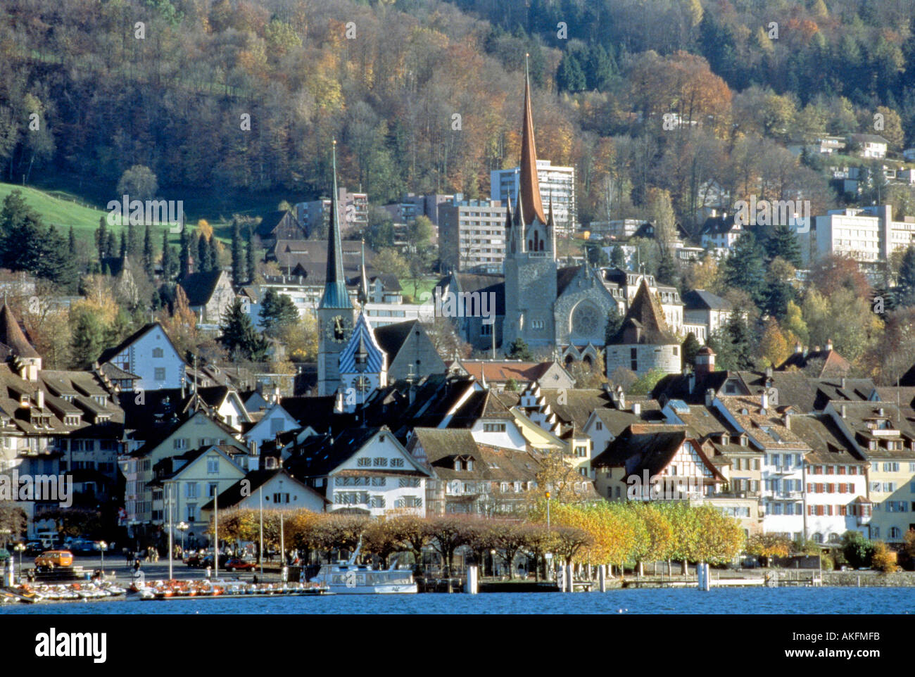 Stadt der Zuger Altstadt am Zuger See-Kanton Zug Schweiz Stockfoto