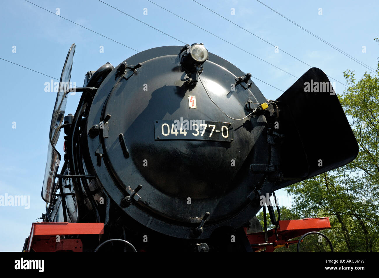Nahaufnahme von erhaltene Dampflokomotive während 30. Geburtstagsfeiern, Bochum Eisenbahnmuseum (größte Länder) in Deutschland. Stockfoto