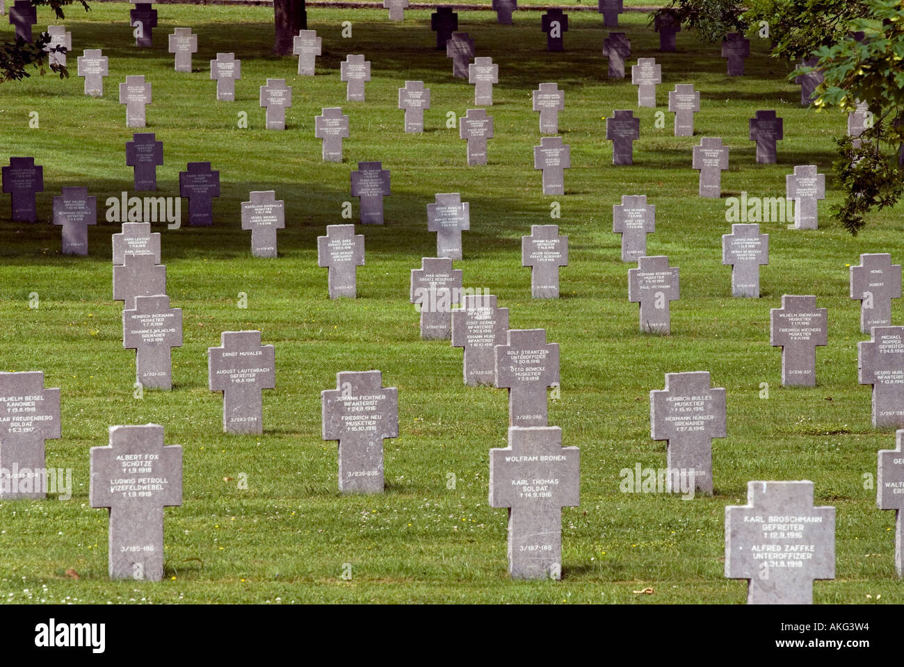 FRANKREICH DEUTSCHE 1914 1918 SOLDATENFRIEDHOF AM RANCOURT AN DER SOMME Stockfoto