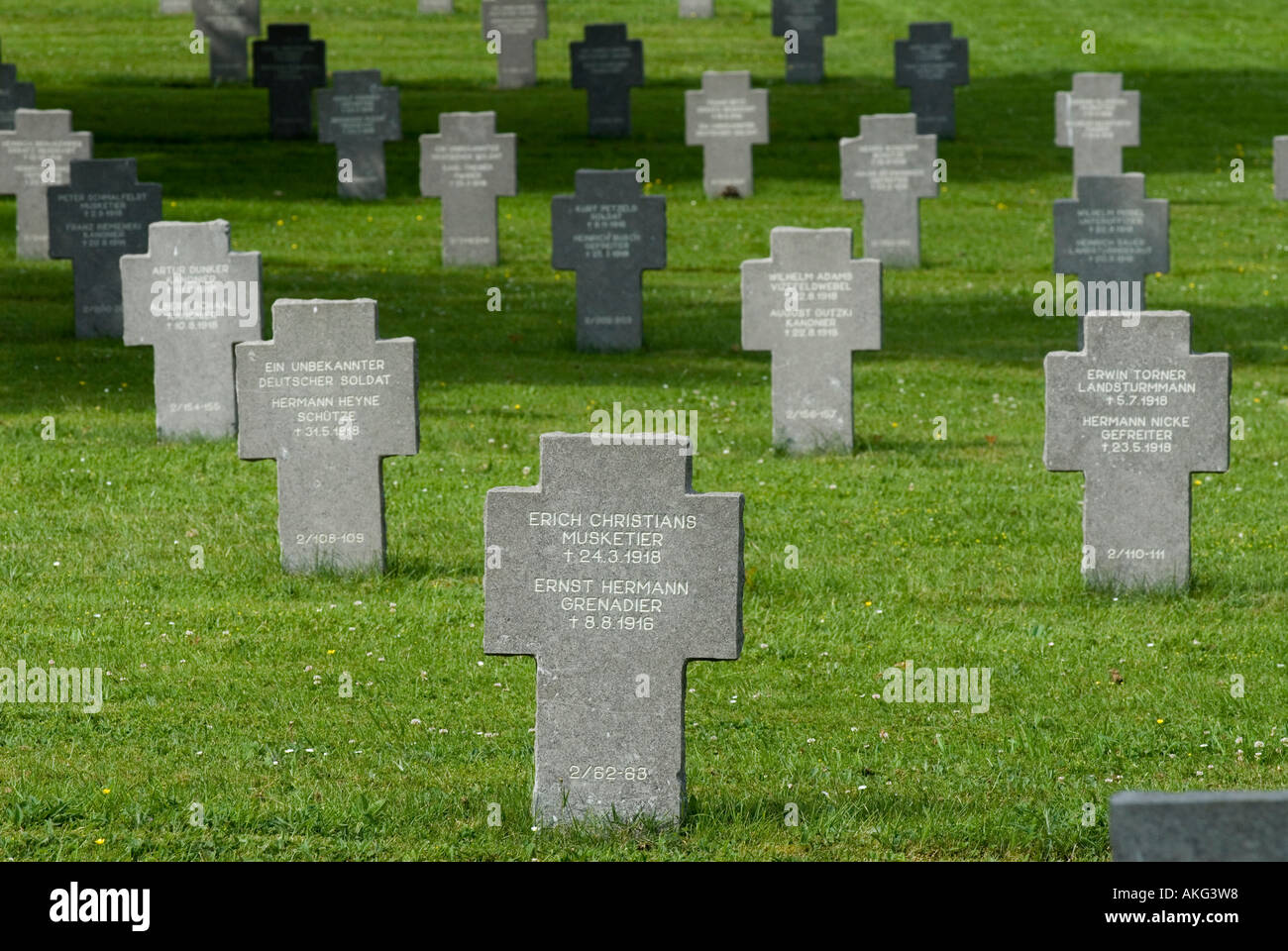FRANKREICH DEUTSCHE 1914 1918 SOLDATENFRIEDHOF AM RANCOURT AN DER SOMME Stockfoto