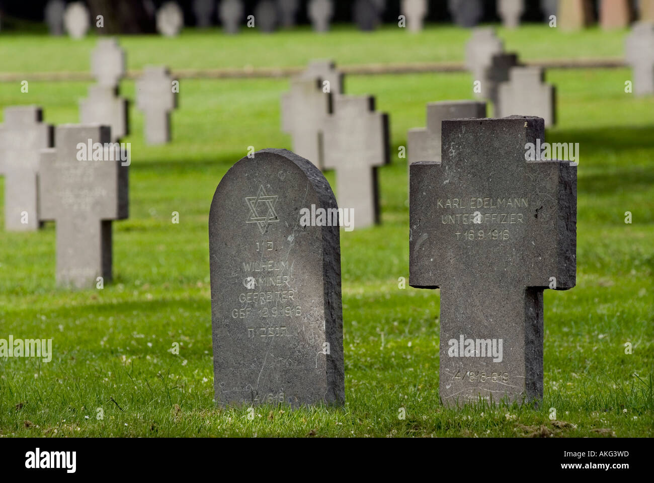 FRANKREICH DEUTSCHE 1914 1918 SOLDATENFRIEDHOF AM RANCOURT AN DER SOMME Stockfoto