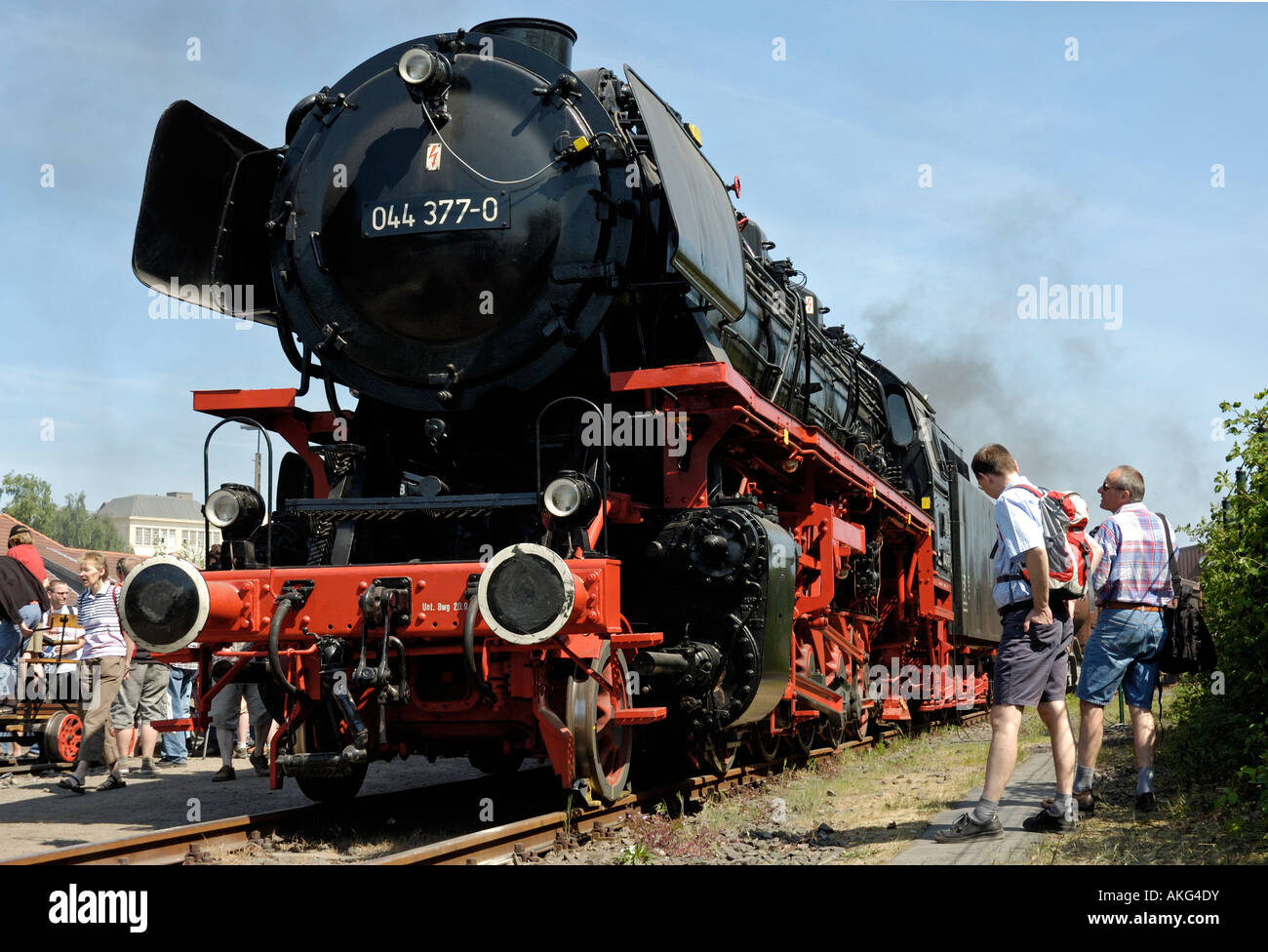 Anzeige der erhaltenen Dampflokomotiven während der 30. Geburtstagsfeiern, Bochum Eisenbahnmuseum (größte Länder) in Deutschland. Stockfoto