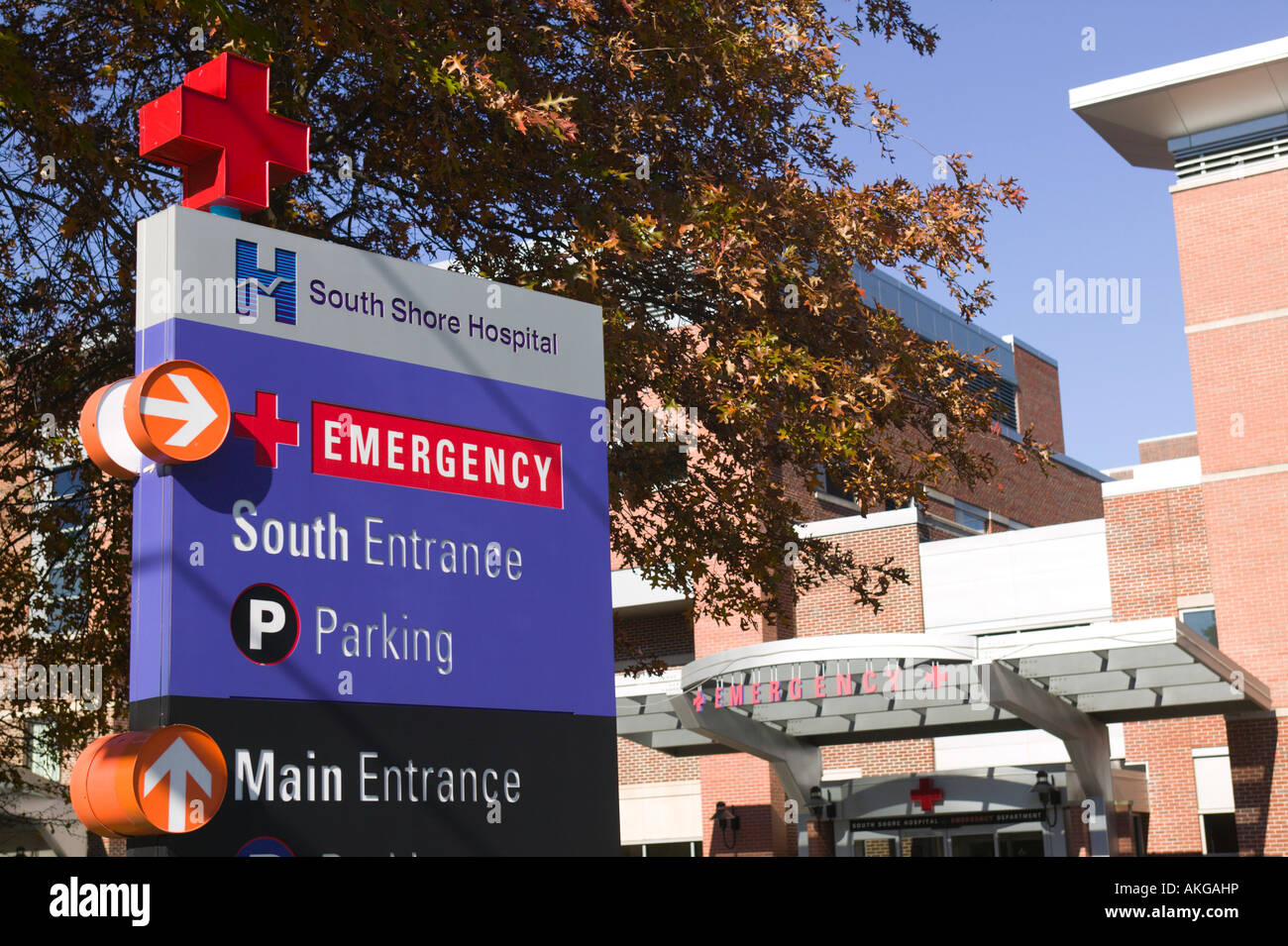 Eingang der Notaufnahme im Krankenhaus Stockfoto