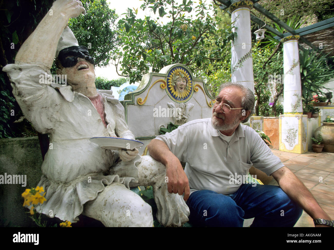 Sergio Rubino Künstler, Anacapri, Capri Insel, Kampanien, Italien Stockfoto