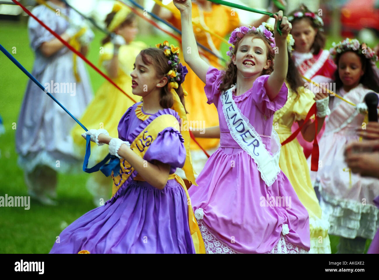 1. Mai Tanz um den Maibaum UK John Robertson 2005 Stockfoto